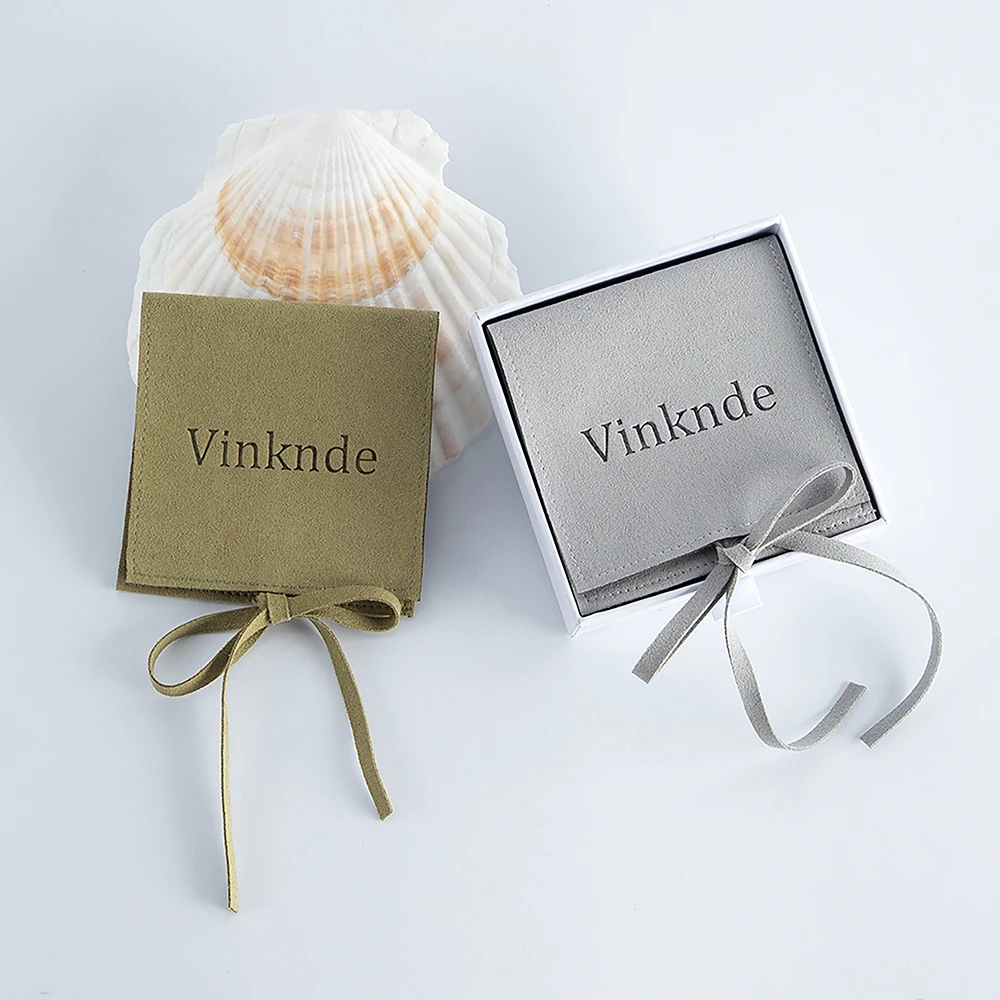 100Pack Customized Logo Fashion Jewelry Packaging Bags Microfiber Ribbon Gift Pouches Wedding Earrings Rings Keychain Organizer