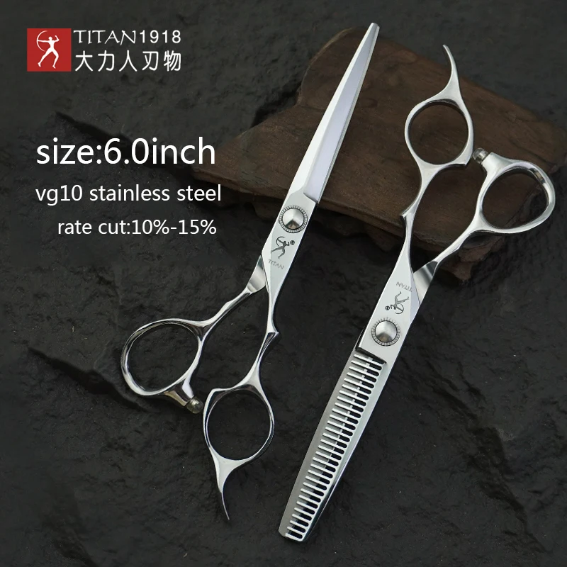 Titan Professionelle Friseurschere 6,0 Zoll VG10 Edelstahl Schneid- und Ausdünnungswerkzeug für Friseure – Detail 4