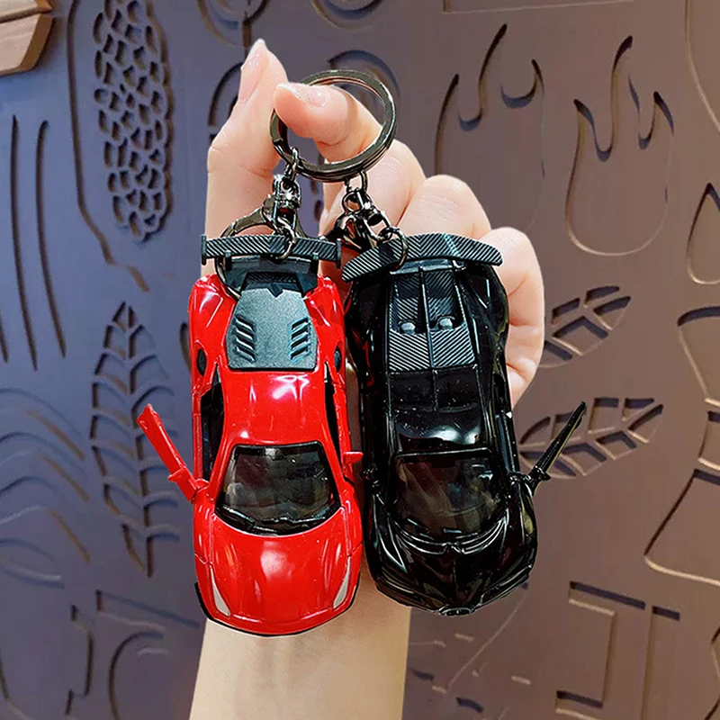 Creative Simulation Mini Sports Car Keychain Pendant Key Ring Cartoon Bag Charm Ornament Gift