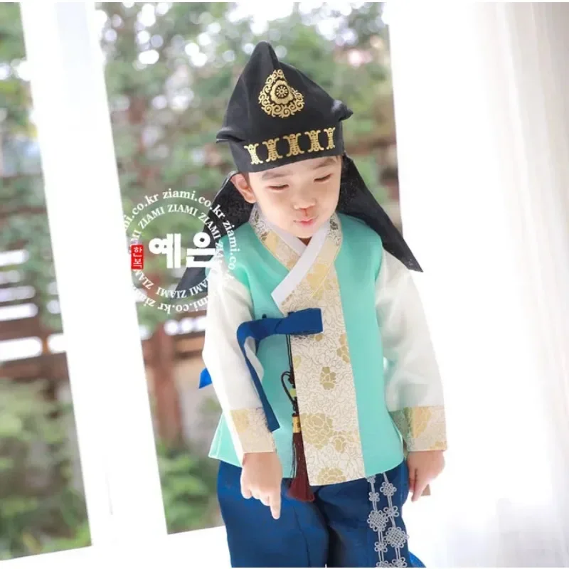 Nowy garnitur Hanbok Boy Urodziny Roczna
