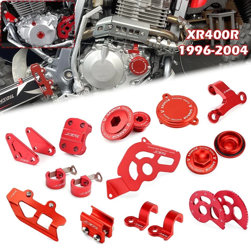 Dla Honda XR400R 1996-2004 Dirt Bike akcesoria nadwozie rama Fairing nakładka na wtyczkę pokrywa skrzyni korbowej łańcuch zębatka osłona zacisk węża