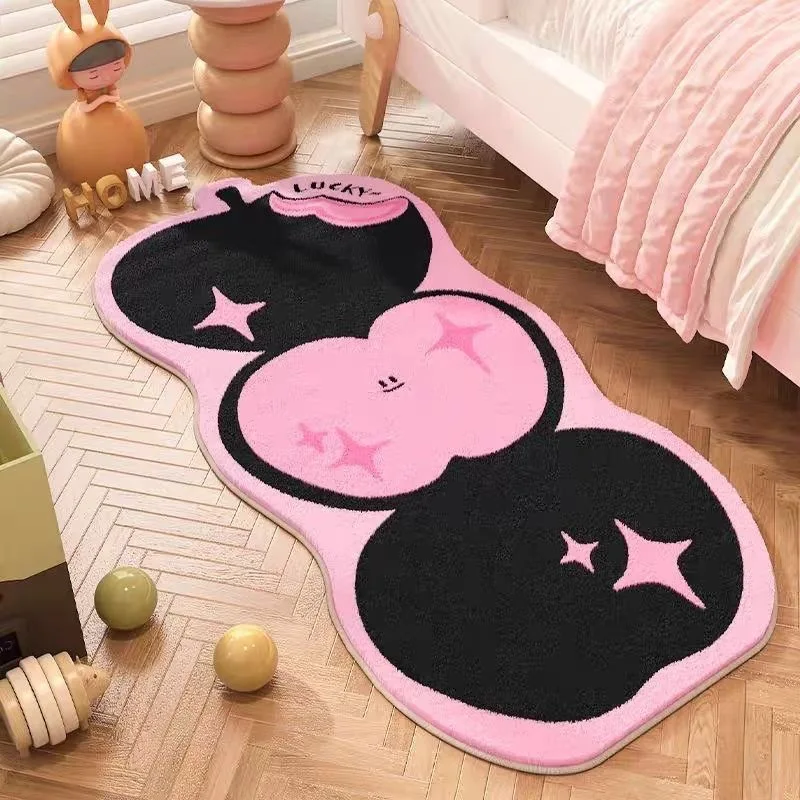 Ins Style Bedroom Floor Mat Apple Rug Girl's Room Full Splicing Carpet Bedside Blanket Full Living Room Plush Mats