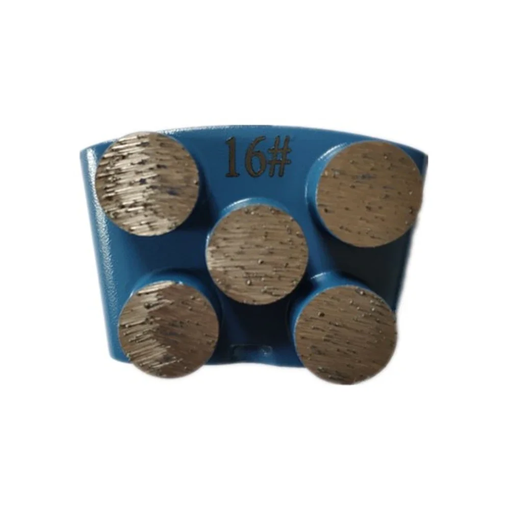 9PCS Diamond Metal Polishing Pads with 5 Round Segments for Concrete Floor Grinders - Grit 16 Grind Wheel Scraper