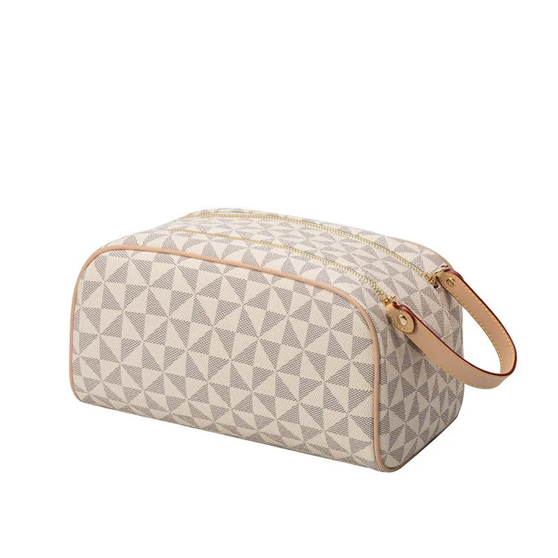 Large Capacity Double Pull Ladies Cosmetic Bag New Multi-functional Holding Bag Hand Carry Ladies Bag