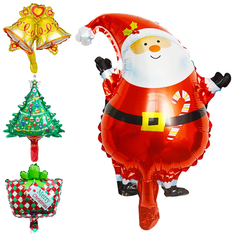 Christmas Foil Balloons Santa Claus Snowman Elk Walking Stick Balloons Christmas Decoration For Home Party New Year Decor