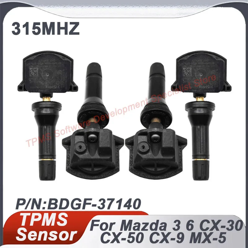 

1/4PCS BDGF-37140 315MHZ TPMS Tire Pressure Sensor For Mazda 3 6 CX-30 CX-50 CX-9 MX-5 BDGF37140 Tire pressure monitoring