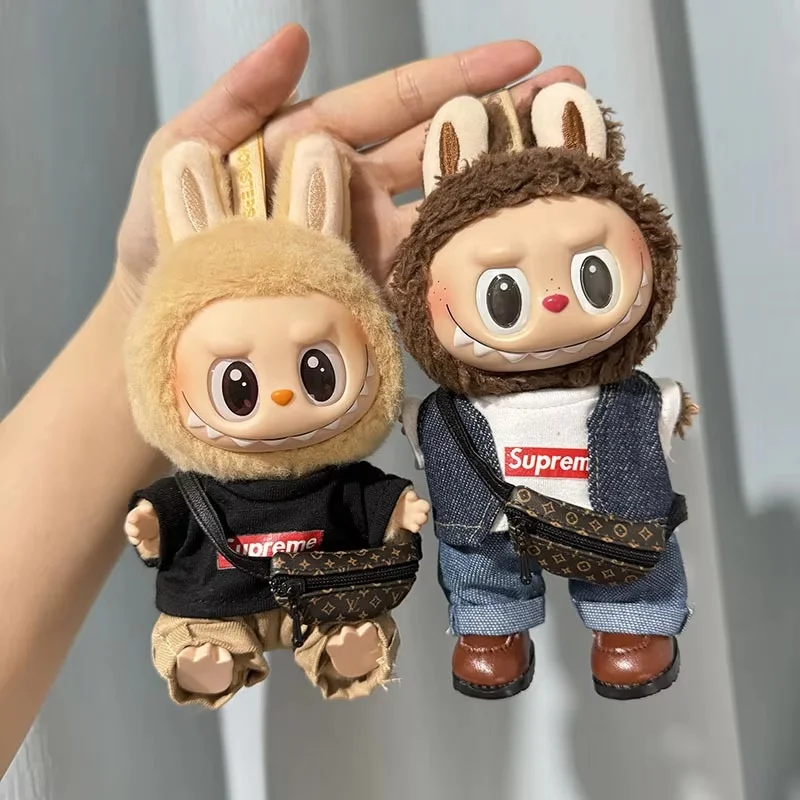 Only Selling Clothes 17cm First Second Generation Lovely Labubu Doll Only Clothe Suprem Clothing Set Multi Color Cute Decoration