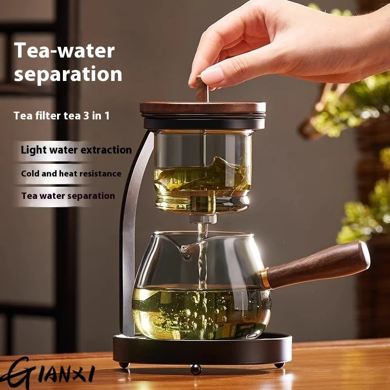 

GIANXI Tea Separation Tea Set China Kung Fu Matcha Set Kit Tea Infuser Teapot For Tea Home Glass Semi-Automatic Teapot