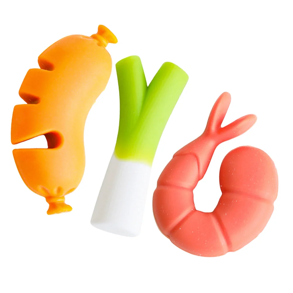 

3pcs Creative Kitchen Tools Silicone Pot Lid Lifter Boil-Over Preventer Spill Stopper Heat Dissipation Clip For Pots Pans