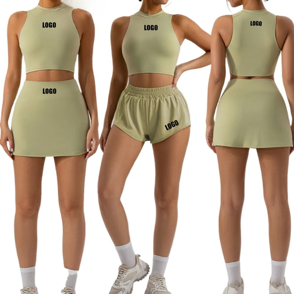 Custom LOGO Women's Spice Girls Pure Desire Tight Hip Wrap Short Skirt Set Vest Top Slim Sports Shorts Casual Two-piece Set