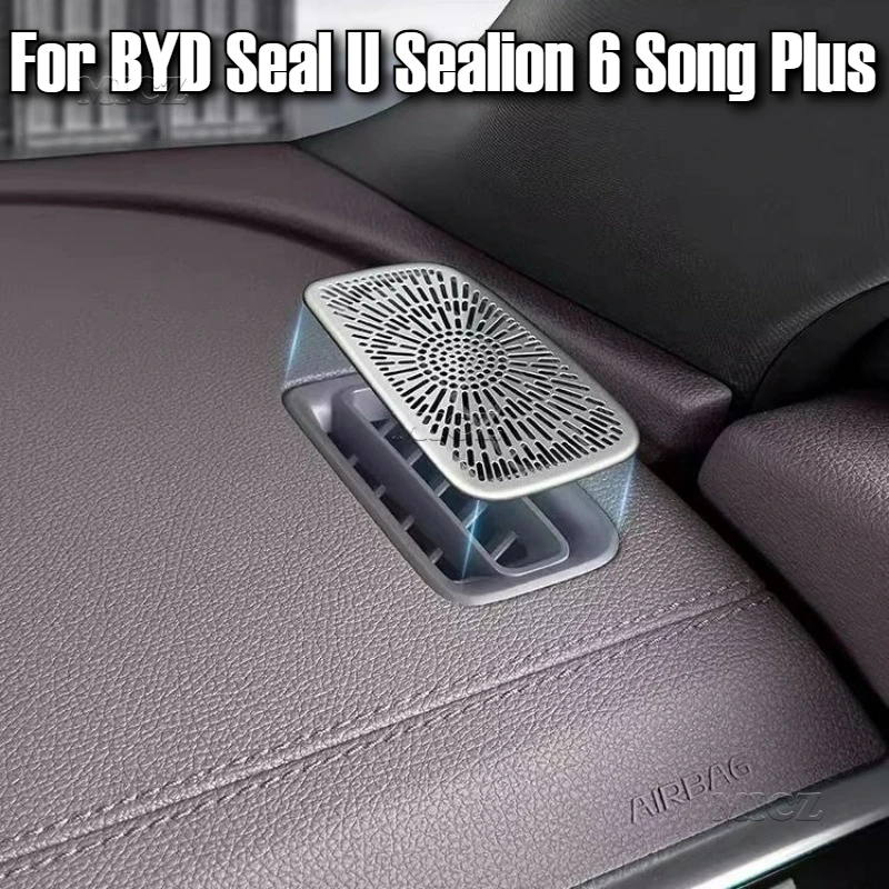 For BYD Seal U Sealion 6 Song Plus 2022 2023 2024 Door Speaker Audio Trim Air Outlet Cover Stainless Steel Protective Cover