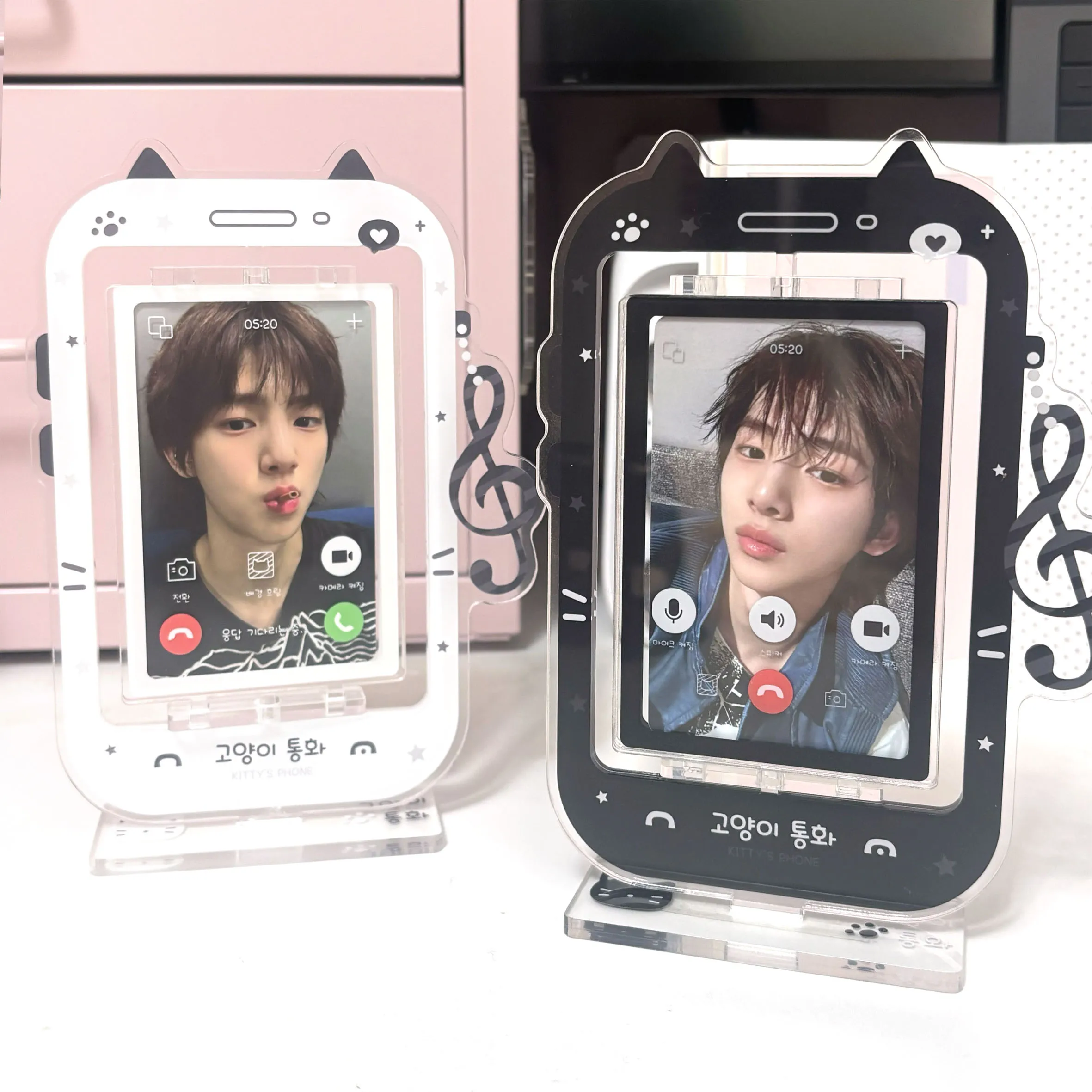 Original Video Time Rotation Standing Brand Kitten Mobile Phone 3-inch Card Holder Storage Gu Mei Animation Badge Decoration