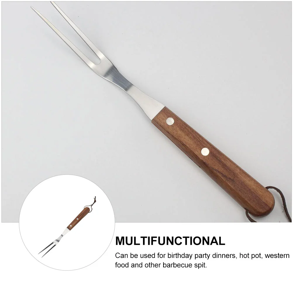 Stainless Steel Barbecue Fork Forks Outdoor BBQ Accessory Meat Steak Skewer Picnic Grilling