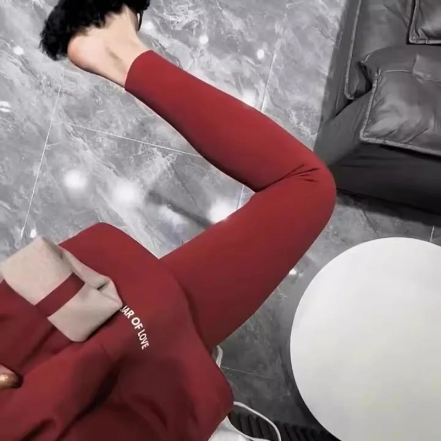 

Red High-Waist Thiened Fce Yoga Pants Women's Autumn Winter Warm Tightening Tummy Control Butt Lifting arkskin Pants