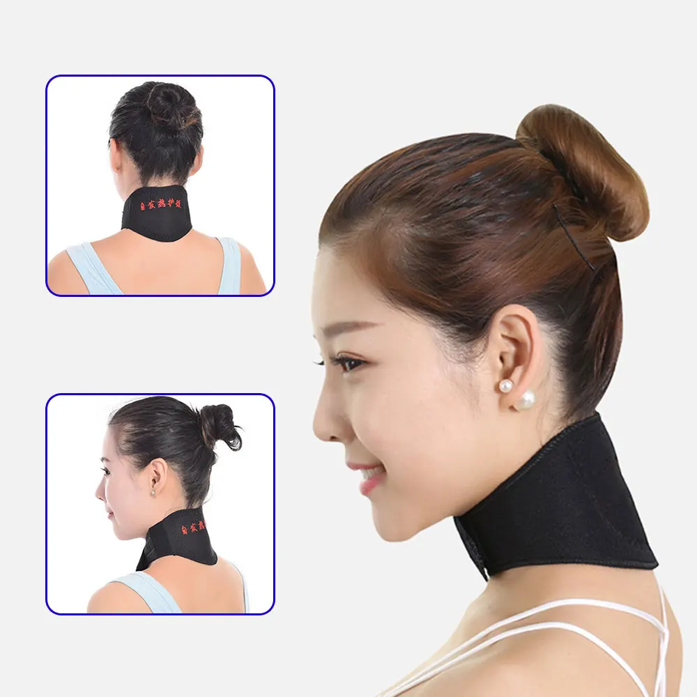 1Pc One Piece Tourmaline Self-heating Pads Magnet Cervical Neck Care Collar Far Infrared Neck Relaxation Magnetic Neckband