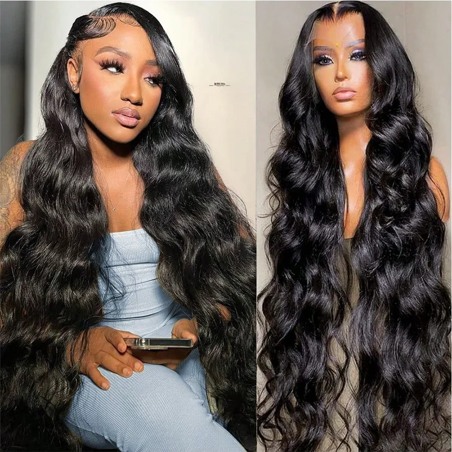 360 Body Wave Lace Front Wigs Human Hair Pre Plucked 180% Density Full Lace Human Hair Wigs Brazilian Virgin Body Human Hair Lace Front Wigs for Women 32Inch