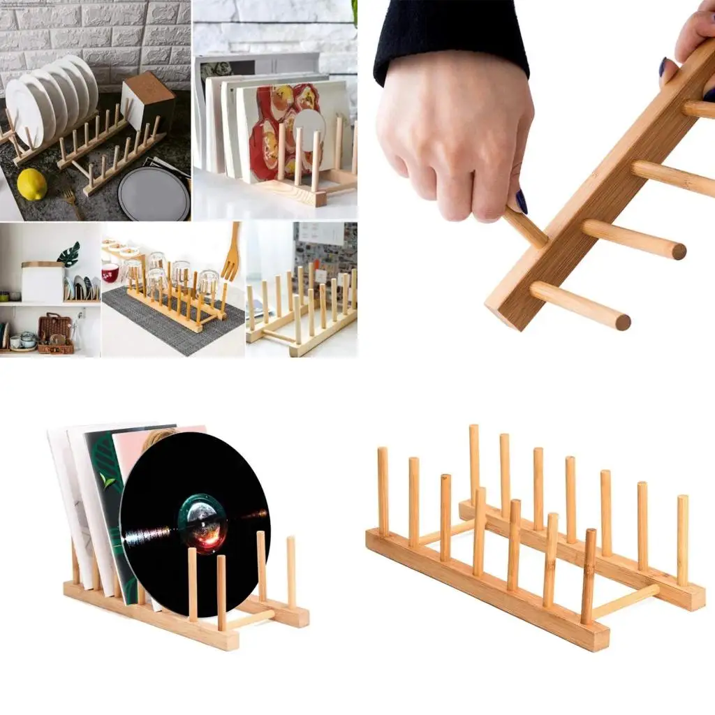 4XFC Vinyl Record Storage Holder Display Stand Dish Plate Drying Rack