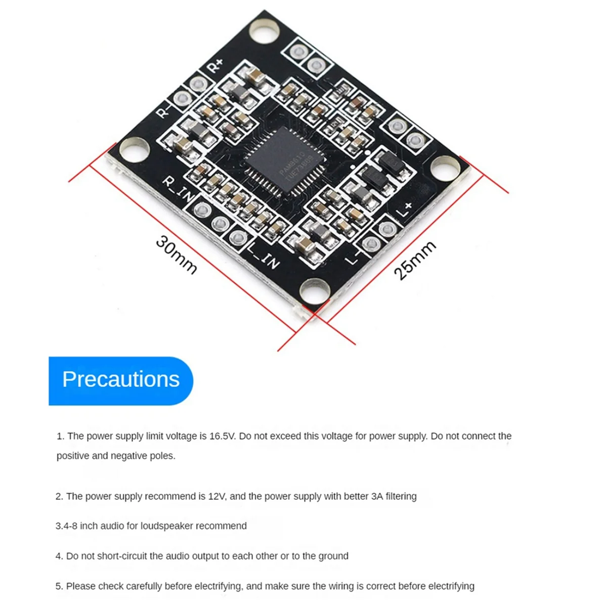 5 sztuk PAM8610 moduł cyfrowy 2X15W płyta wzmacniacza mocy audio DC7-15V dwukanałowe moduły wzmacniacza dźwięku stereo