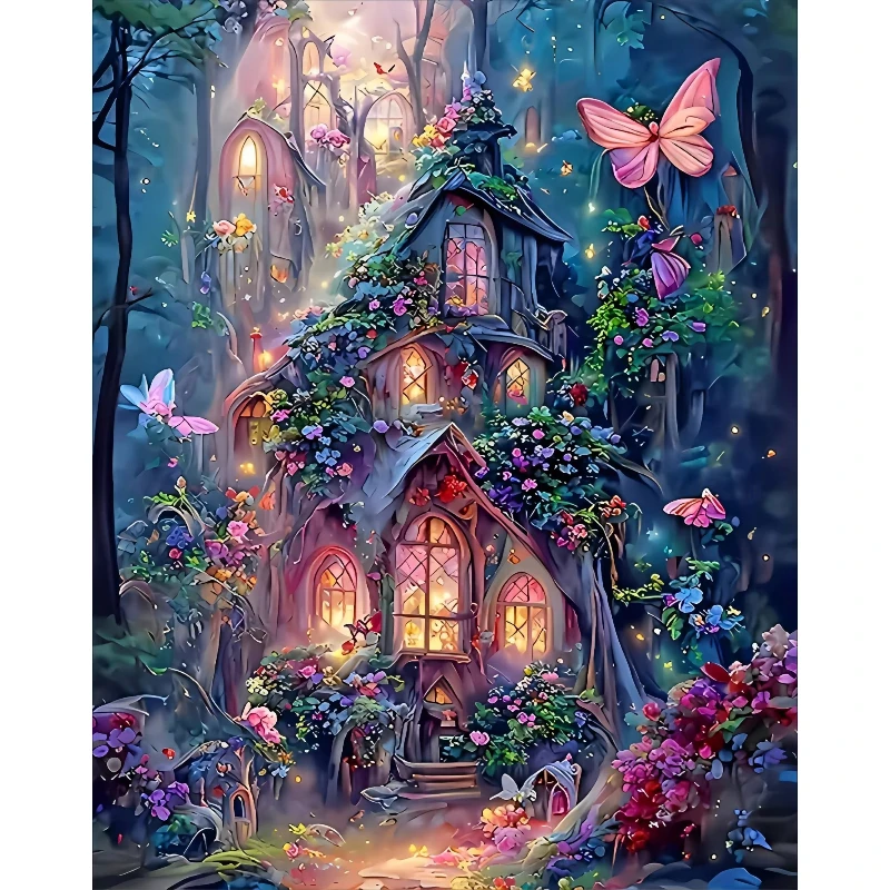 

500/1000/1200/2000PCS Paper Jigsaw Puzzle of Adult Magic Fairy Tale House Landscape Puzzle Game Family Fun Floor Toy Gift