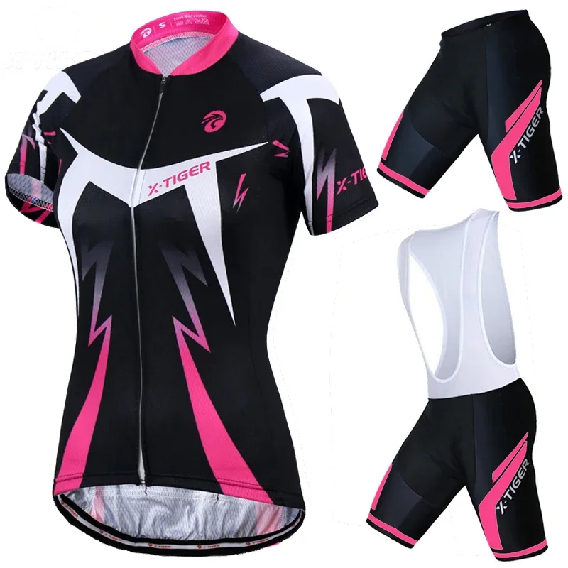 X-Tiger Pro Women Cycling Jerseys Sets MTB Bike Cycling Clothing Breathable Mountian Bicycle Clothes Summer Bike uniform Wear