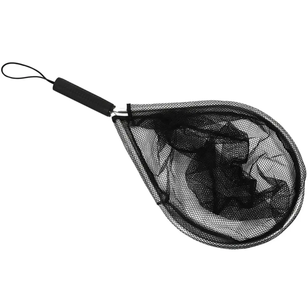 

Black Durable Mesh Fly Fishing Knotless Nylon Hand Net Fish Saver Fishing Net Landing Nets