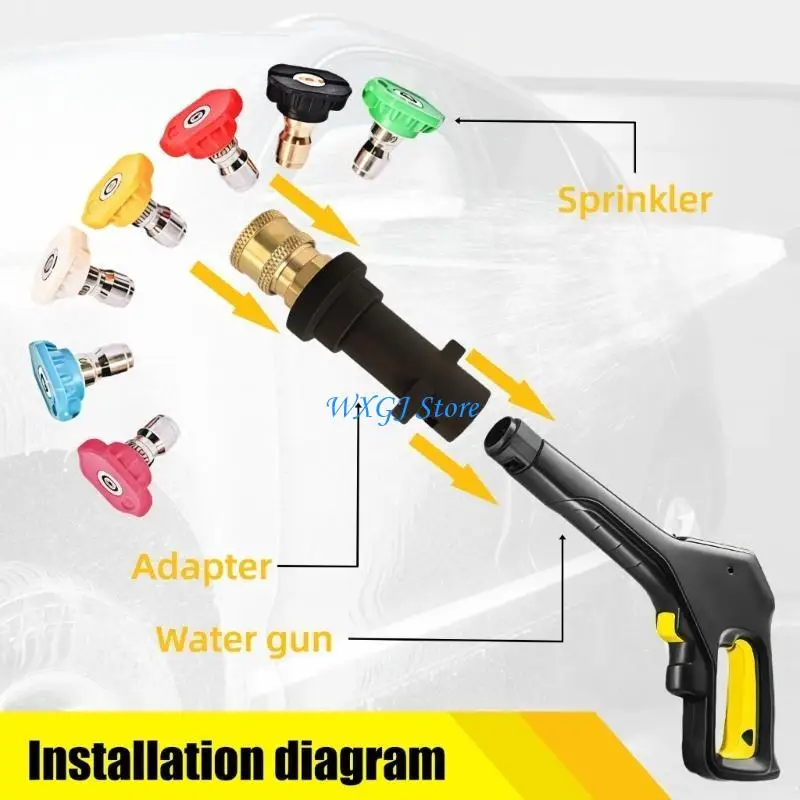 37JE High Pressure Washer Adapter Replacement Connector Washer Attachment for K2 K6 Quick Fitting Adapter