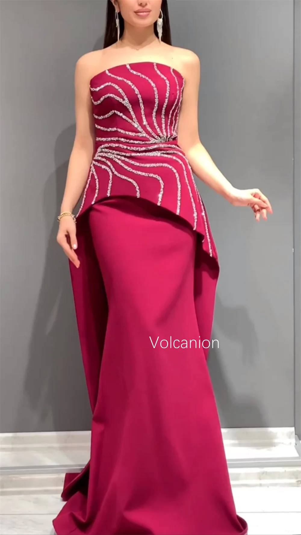 تخصيص جيرسي مطرزة الديكور حمالة ألف خط فساتين طويلة مناسبة مخصصة كلاسيكية متألقة مساء رسمي