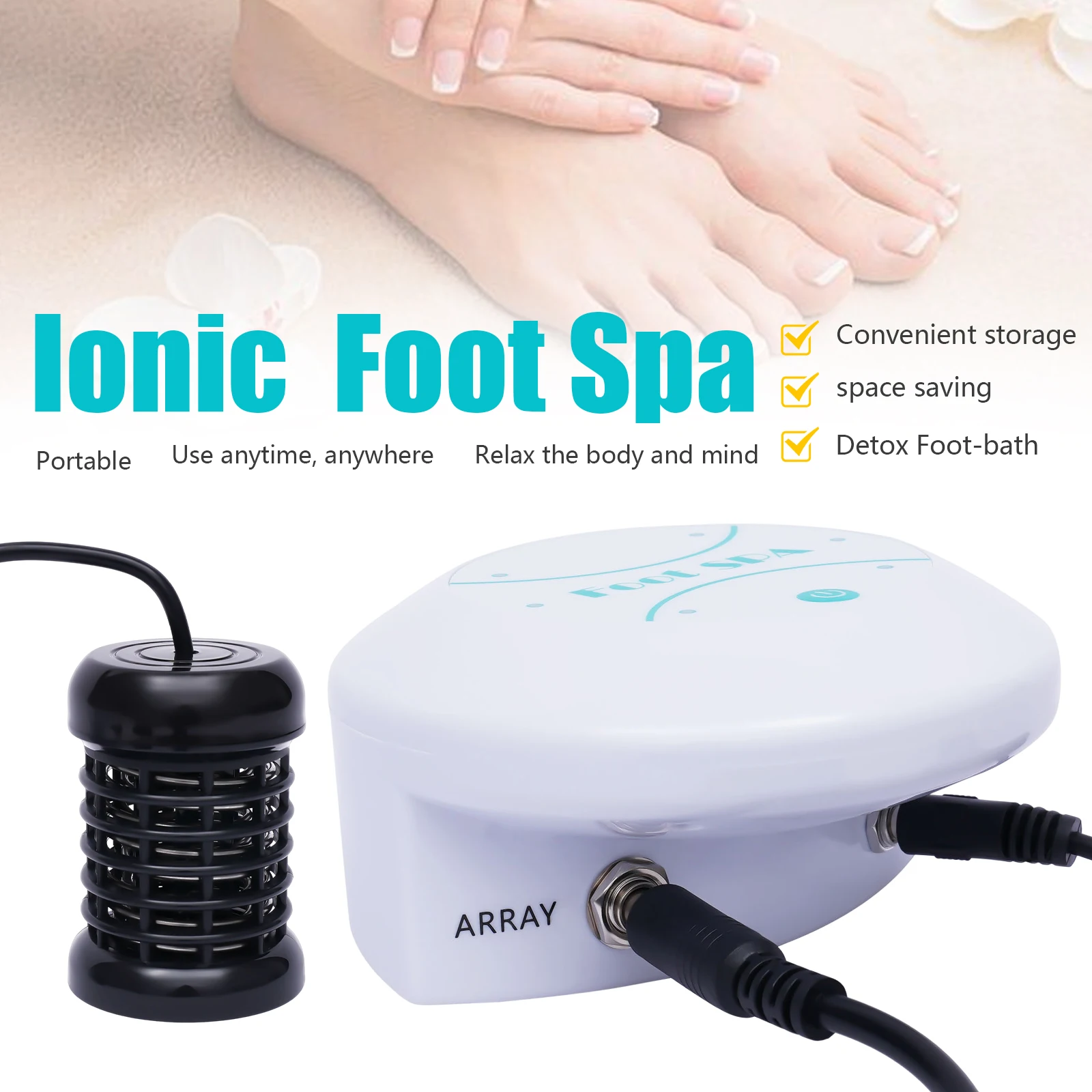 Timing Function Ionic Detox Foot Bath Machine, Foot Detox Spa Ion Cleanse Chi Machine with A Spoon for Homes, Beauty Clubs
