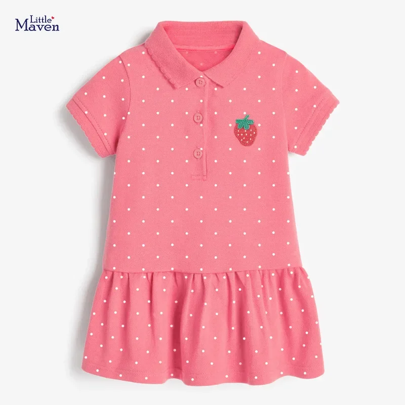 Children\'s dresses summer new short-sleeved children\'s dresses knitted girls POLO dresses kids dresses for girls