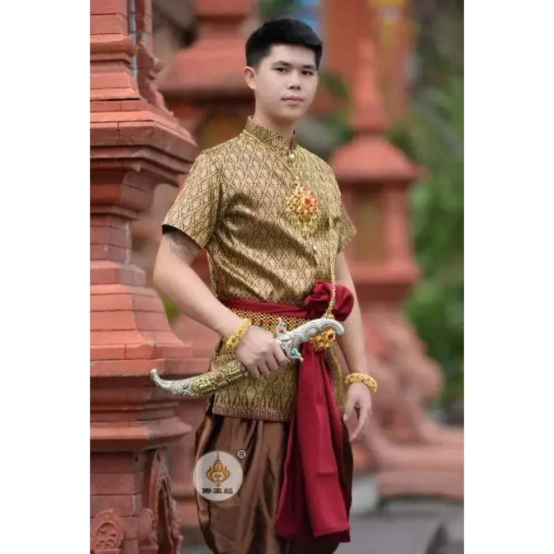 

Thai Tradition Clothing Men Summer Suit Wedding Photography