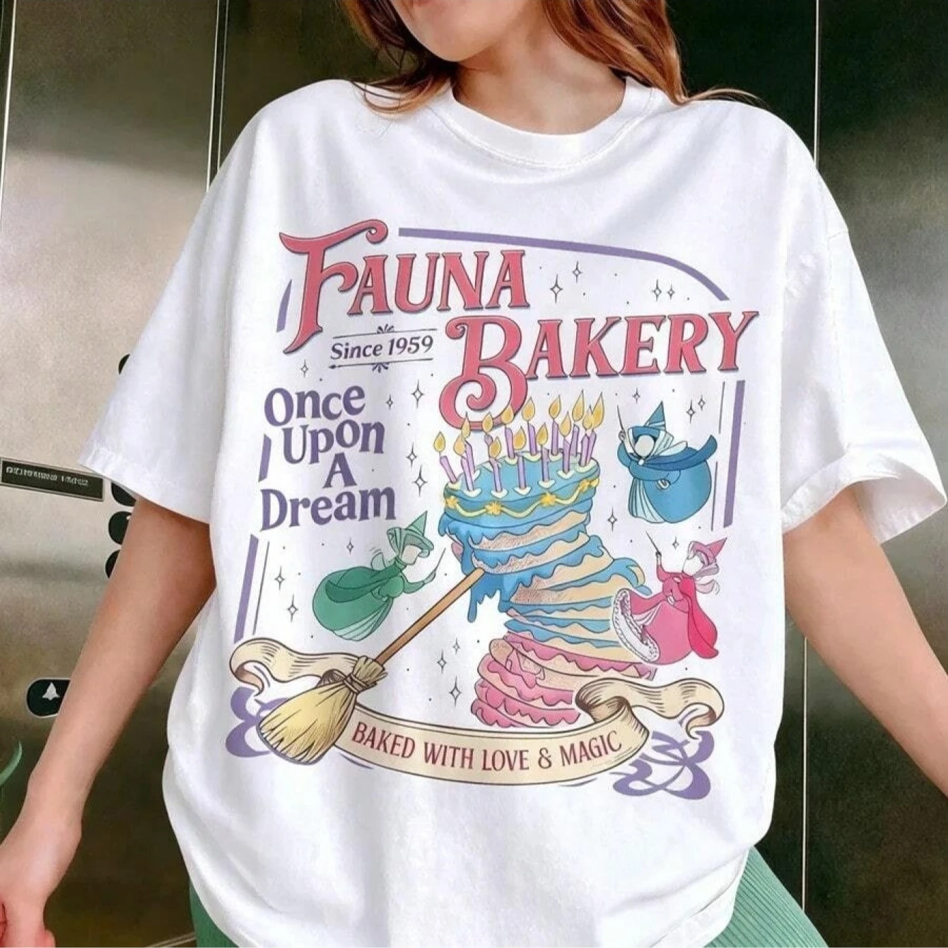 Fairy Bakery Magic Cake T Shirt Women Baking Love Graphic Tee Once Upon A Dream Casual Tops Streetwear Daily Wear Fashion Top