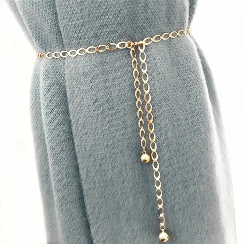 Women Fashion Metal Belts Luxury Designer Retro Silver Gold Color Carved Hollow Out Chain Belts for Ladies Elegant Waist Girdle