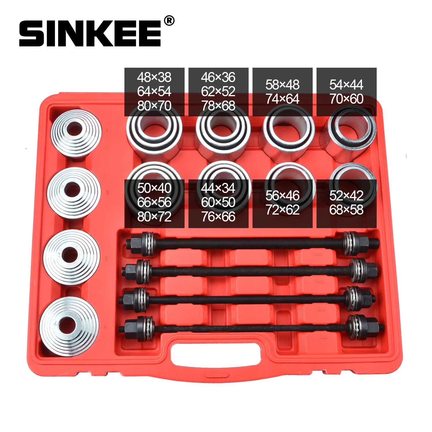 36pcs Universal Press And Pull Sleeve Kit Bush and Bearing Removal Tool Set