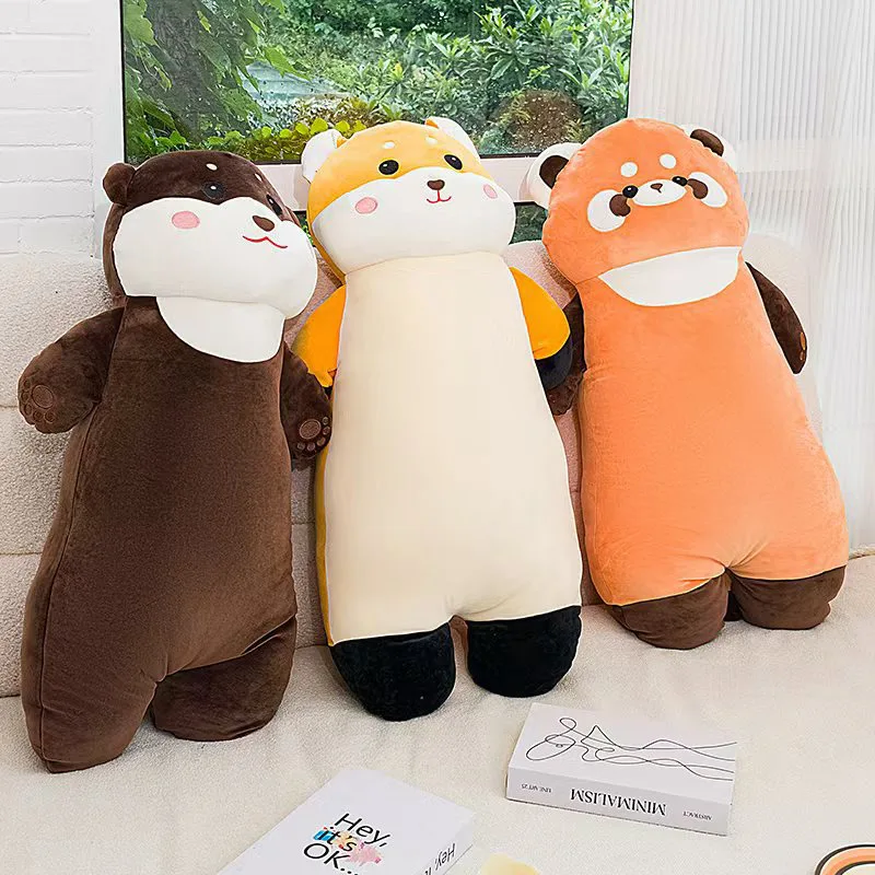かわいい日本の動物の長いぬいぐるみ枕-70-90-センチメートルかわいいアライグマキツネカワウソソファベッド装飾睡眠枕理想的なカップルギフト
