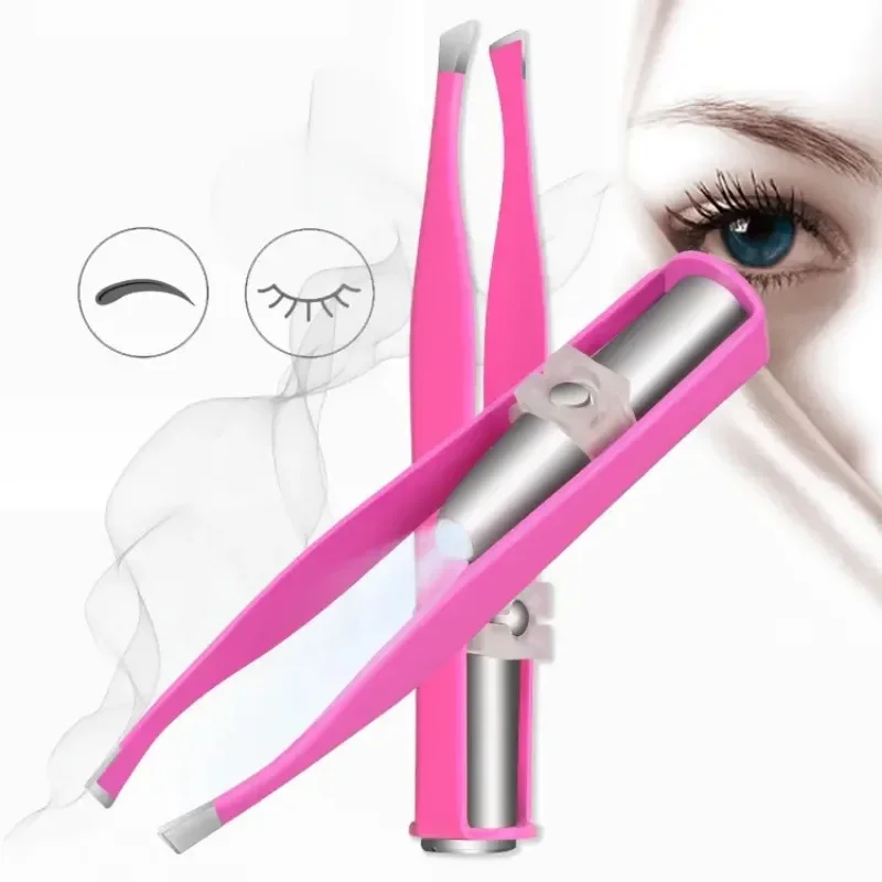 1pcs Portable Stainless Steel Smart Design LED Eyebrow Tweezers Eyelash Eyebrow Eyes Hair Remover Tools Beauty Instrument