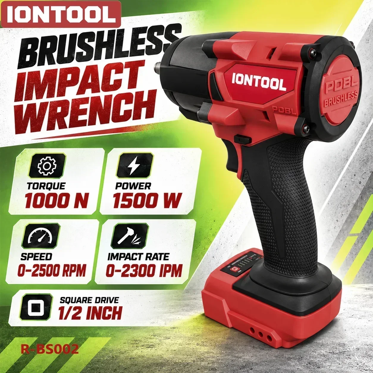 IONTOOL High Torque 1000N.m Brushless Cordless Impact Wrench for Equipment Repair Bare Unit power tools impact driver