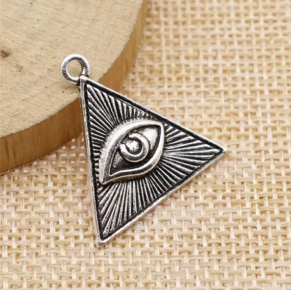 

10pcs 25x25mm Charms Horus Eye Triangle Eye Pendant DIY Jewelry Making EF3865