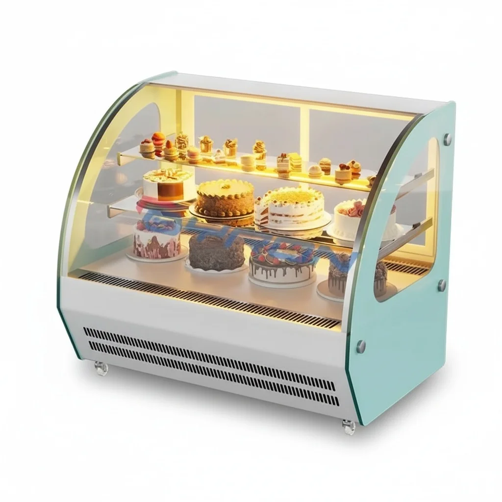 

Витрина для мини-тортов, стеклянная, металлическая, охлаждаемая, высота 120 см, холодильное оборудование, усиленная конструкция, глубина 65 см