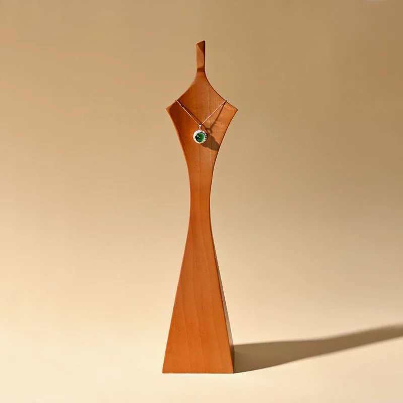 Solid wood jewelry display stand, high-end designer necklace stand, portrait neck display prop