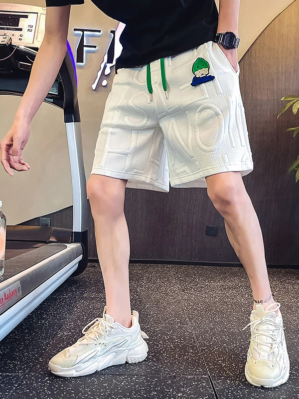 

Kazuki Kuraishi Casual Loose Five-Point Summer Thin Beach Shorts Youth Active Style mid Waist Straight Leg Basic Color