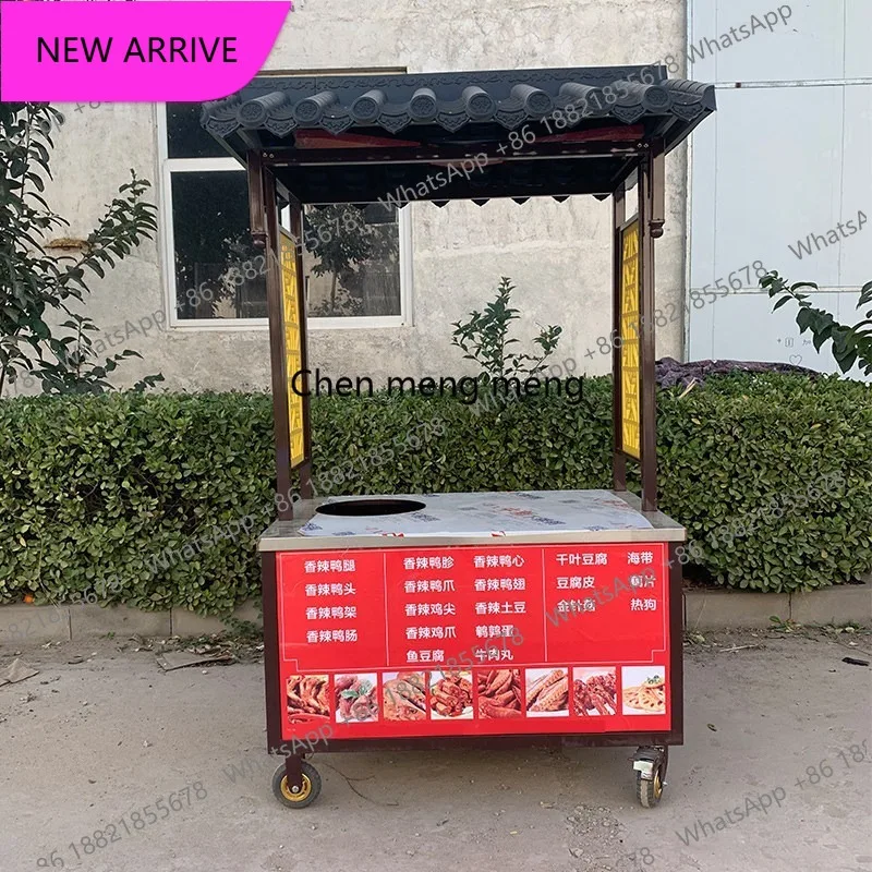 

L178 Multifunctional antique snack cart stall night market mobile stall shelf commercial mobile retro dining car