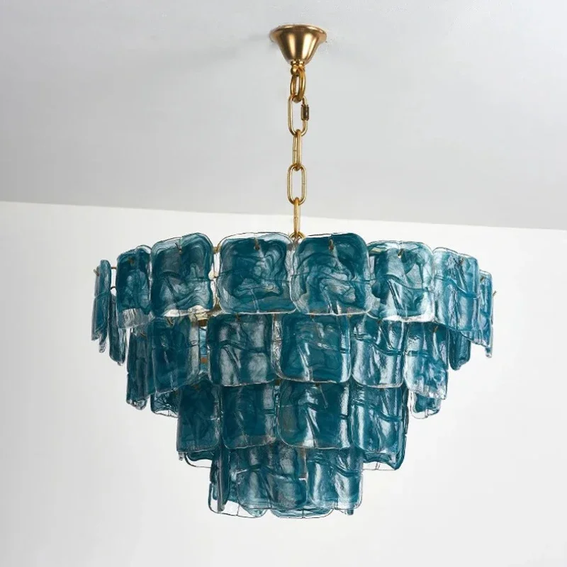 Murano Glass Ceiling Chandelier for Dining Room Living Room Pendant Light Hanging Ceiling Lamps Room Decorating Interior Fixture