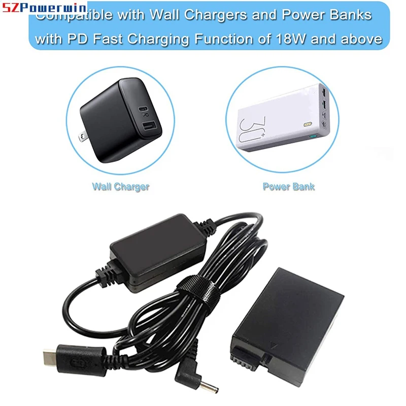 PD USB-C محول إلى DR-E8 DC المقرنة LP-E8 الدمية البطارية ل EOS المتمردين T2i T3i T4i T5i 550D 600D 650D 700D قبلة X4 ، X5 ، X6 أرقام