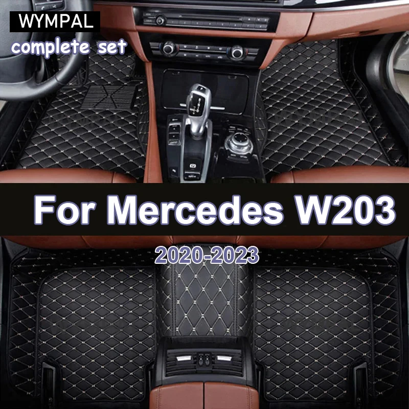 Custom Automotive Car Floor Mats For Mercedes W203 2001 2002 2003 2004 2005 Auto Luxury Leather Men Women Car Mats Full Coverage