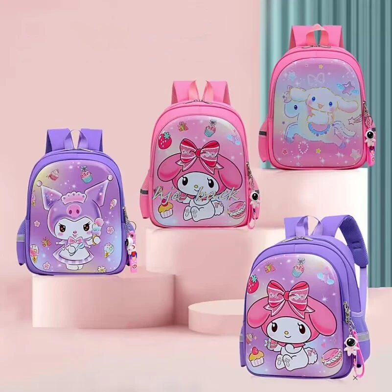 Kuromi-mochila escolar de dibujos animados para niñas, morral pequeño de 1 a 6 años, bonito