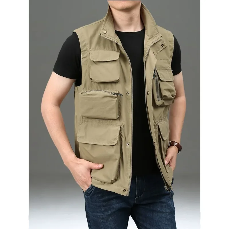 Fishing Vests Professional MAN VEST Denim Waterproof Men's Luxury Luxury Clothes Summer Jackets Hunting Camping Custom Made Mesh