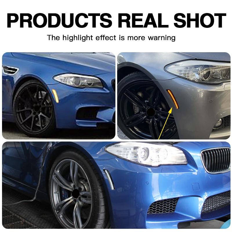 

2PCS For BMW F10 5-Series 528i 530i 535i 550i 550i xDrive 2011-2016 LED Front Bumper Side Marker Lights