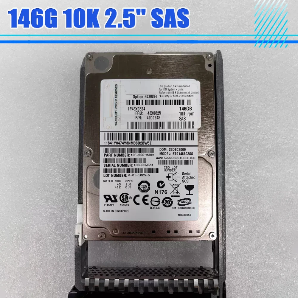 

For IBM 42C0248 146G 10K 2.5'' SAS Server Hard Drive 43X0825 43X0824 HDD