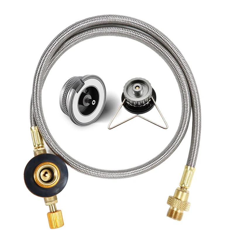 Outdoor Camping Stove Gas Adapter Split Stove Converter Butane Gas Adapter Cooking Picnic Camping Equipment Accessories
