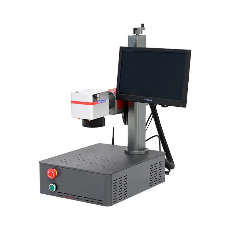 Desktop small fiber integrated metal stainless steel jewelry nameplate leather jewelry crystal laser  engraving marking machine